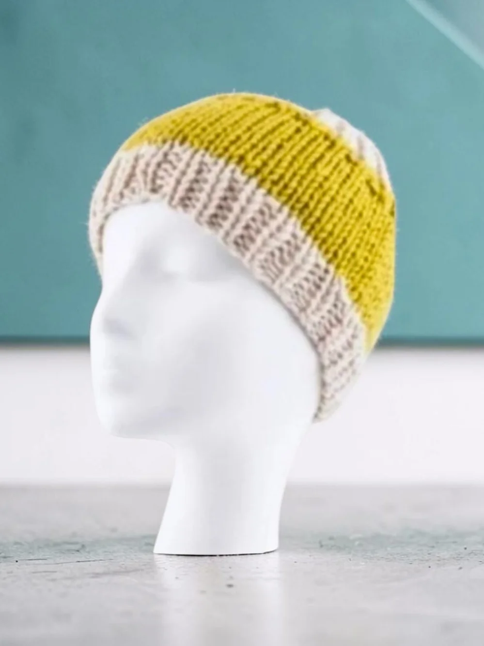 Set of 2  Knit Ear Warmer Headband - Yellow & Red Stripe
